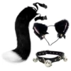 Black choker, small bell, set, 3 pieces
