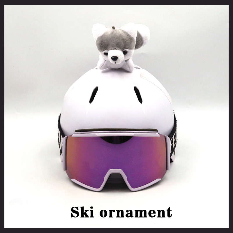 Helmet Decorations, Personalized Cool Gray Husky Helmet Doll Accessories, Half Helmet Ski Helmet Accessories, Removable