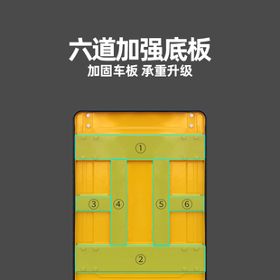 Handcart Flatbed Cart for Transporting Goods, Portable Four-Wheel Folding Trolley for Home Use, Lightweight and Extendable