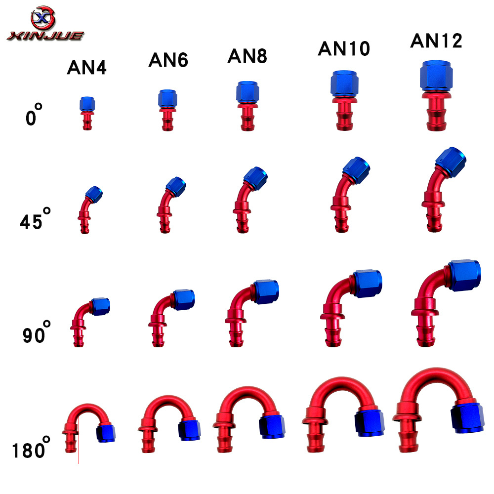 汽车油冷油管插管接头倒挂式油管接头0度45度90度180度AN塔式接头