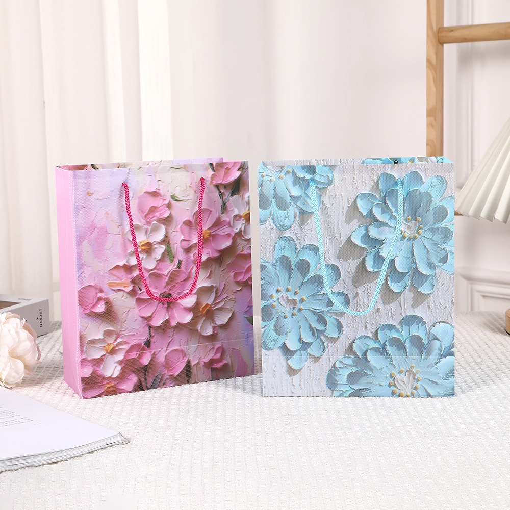 时尚简约礼品袋奶油风立体手提袋小清新浪漫鲜花袋创意礼品包装袋