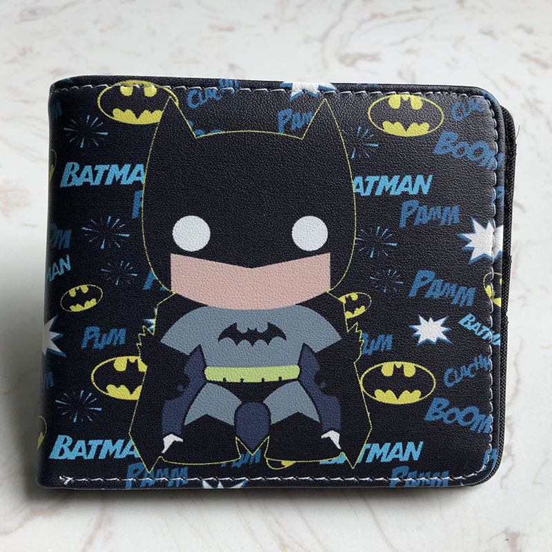 Superhéroe de dibujos animados anime periférico corto Niños estudiante masculino y femenino Cartera de dibujos animados cartera titular de la tarjeta