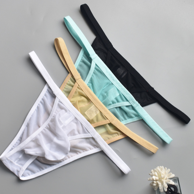 Selected and meticulous foreign trade sexy ultra-low waist men's briefs breathable lightweight soft and comfortable mesh sexy underwear