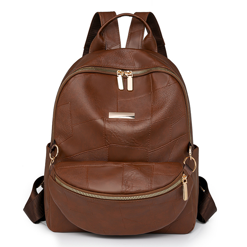 Fábrica al por mayor 2024 nueva mochila de PU casual para mujer moda salvaje de gran capacidad mochila de viaje al aire libre marea