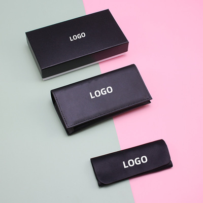 new pattern suit glasses case PU cortex Soft roll black Sunglasses Box Sets Customized Sunglasses Box LOGO