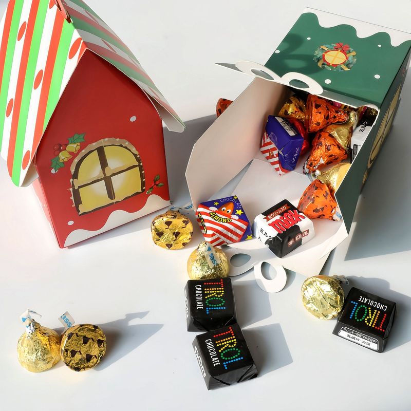 2025 レトロヨーロッパクリスマス小さな家の箱漫画の家ギフトギフトボックスチョコレートキャンディ包装箱|undefined