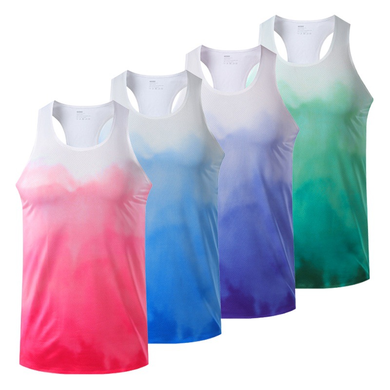 Chaleco de carreras para hombres de verano al aire libre maratón de pista y campo corriendo fitness chaleco deportivo hombres sueltos de secado rápido top image 1