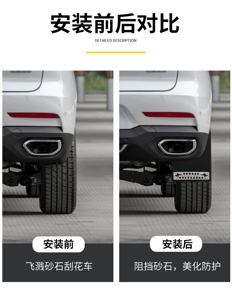 New Universal Car Modified Mud Flaps, Anti-Splash Car Mud Flaps, Eva Plastic Car Mud Flaps