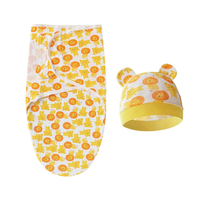 Newborn Swaddle Sleeping Bag, European Style, Hat Included, Multi-Pattern (0–6 sizes)