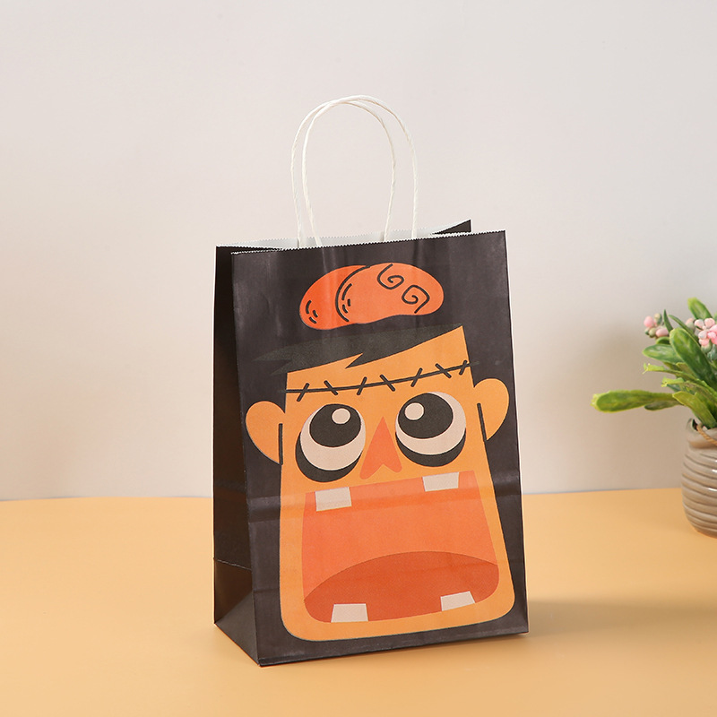 Bolso de regalo para niños de Halloween, bolso de mano, bolso de dulces, decoración de fiesta, logotipo impreso, bolsa de embalaje de bocadillos de compras