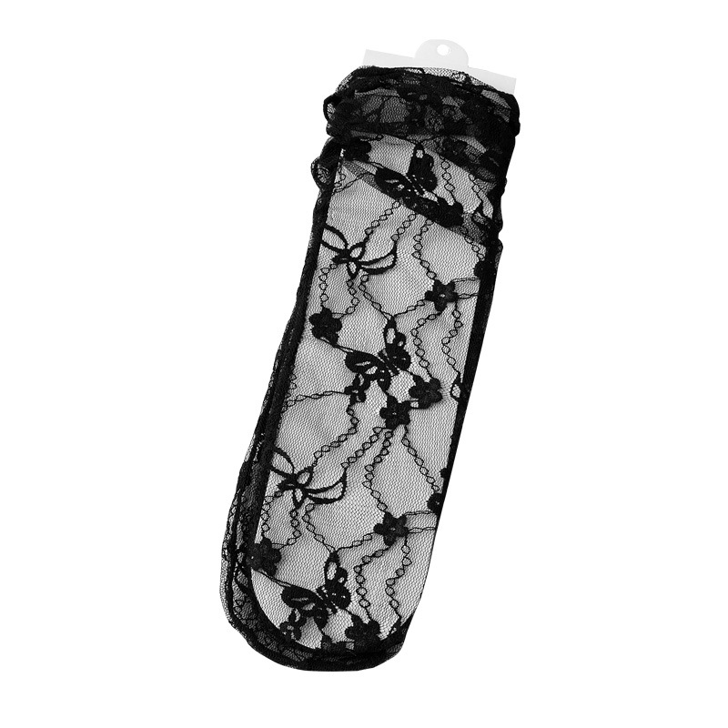 Calcetines de malla de encaje de verano para mujer JK calcetines de pila de estilo japonés ins Flor de moda Lolita calcetines de media pantorrilla transparentes Zhuji