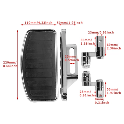 large footrests, suitable – Motorcycle pedals