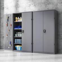 重型工具柜铁皮柜车间五金工具箱双开门工厂储物柜安全工具柜加厚