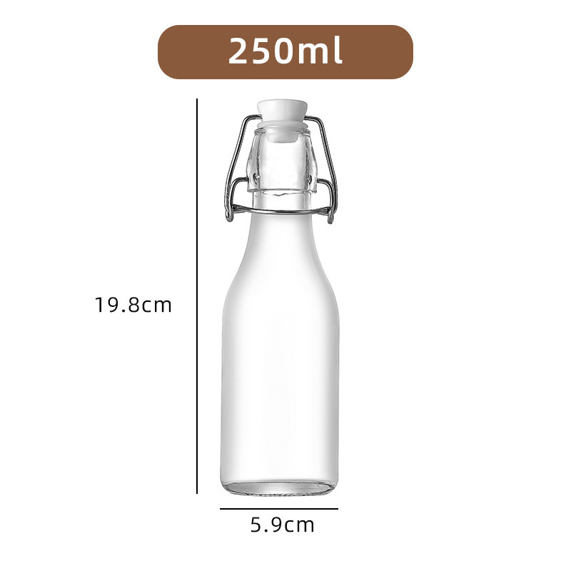 スナップオンガラス酵素ボトルスイングキャップジュースドリンクビールボトル茶色の厚みのある防爆果実酒ボトル 500 ミリリットル|undefined