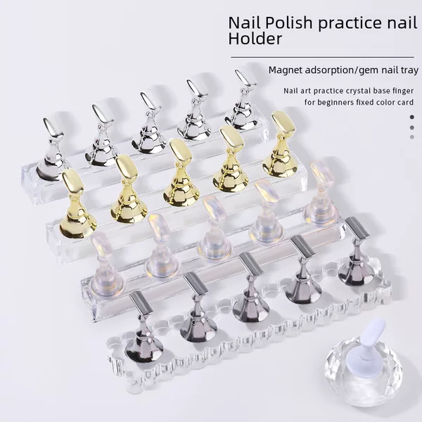 Nail Art Practice Base Pattern Making Special Finger Rest Nail Drag Rack Wearable Nail Making Tool Clay Nail Bracket Set