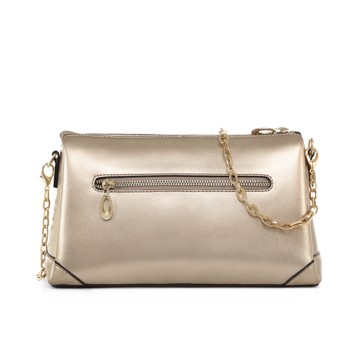 Golden Fox Genuine Cowhide Leather Women's Fashion Phone Bag Chain Shoulder Crossbody Small Square Bag - Thumbnail 3
