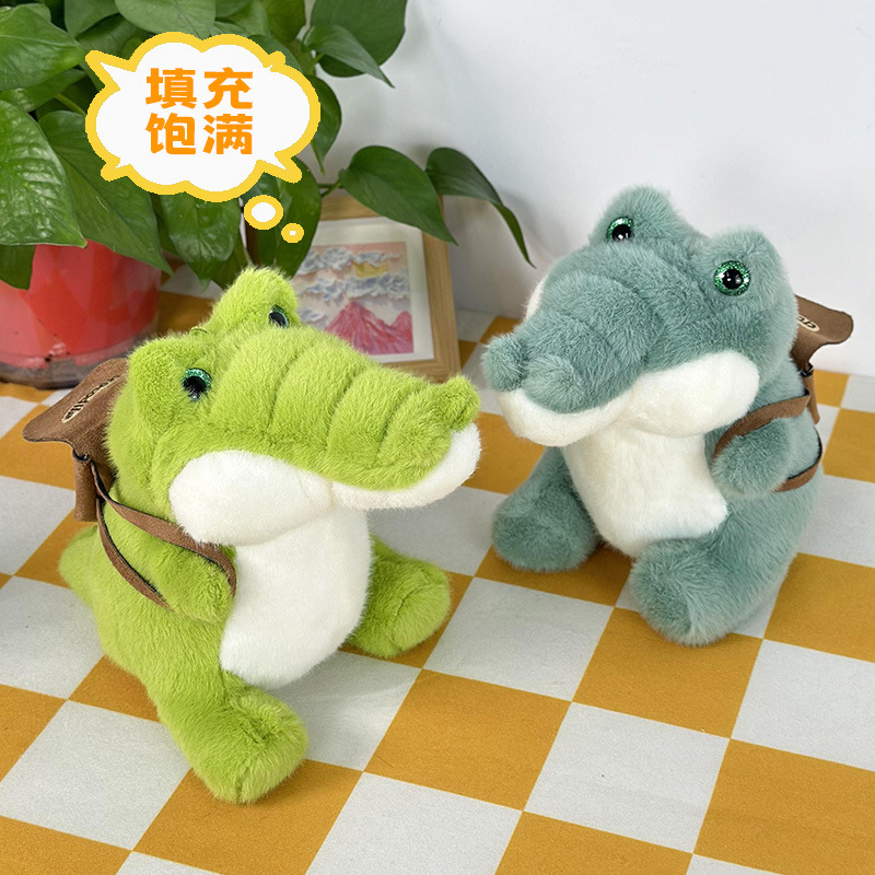 Muñecas de cocodrilo de tres colores muñecas de monstruos muñecas de dientes extrañas muñecas de peluche de 8 pulgadas monstruos fábrica de juguetes de peluche al por mayor