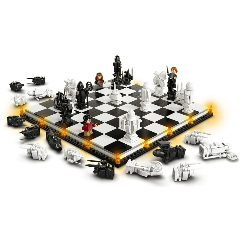 Chessboard 1028 Hogwarts wizard chess building blocks children's educational chess toys 1028