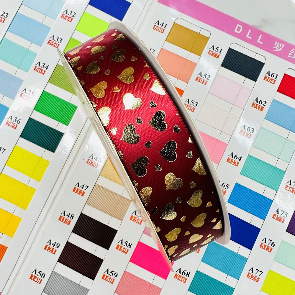 Fábrica de 2.5CM amor estampado cinta de regalo de día de San Valentín envasado de flores decoración de regalo de boda