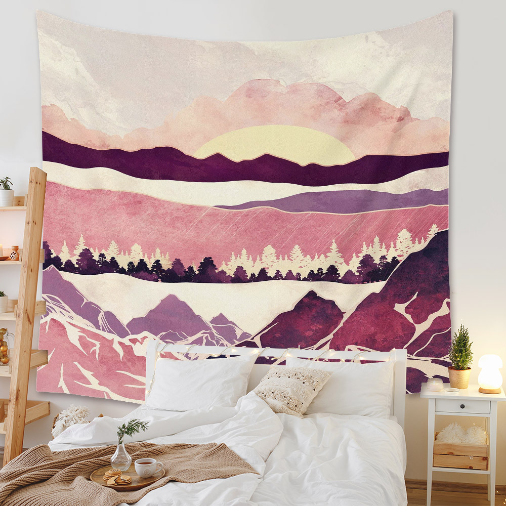 Bohemian Moon Mountain Painting Wall Cloth Decoration Tapestry Wholesale Nihaojewelry display picture 125