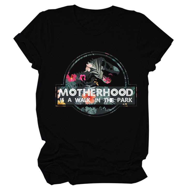 La maternidad es un paseo por el parque Amazon más tamaño cuello redondo Carta europea y americana camisa de manga corta
