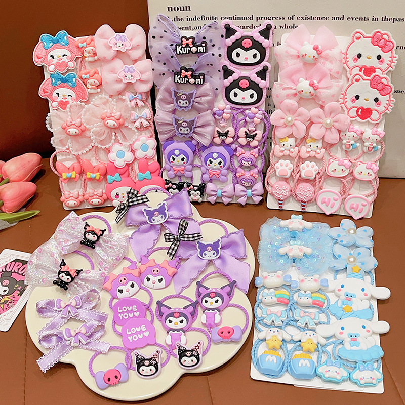 Children's Cute Rubber Band Cartoon Kuromi Hair Band Set Girls' Rubber Band Baby Hair Tie Little Girl Butterfly Hair Accessories Children's Cute Rubber Band Cartoon Kuromi Hair Band Set Girls' Rubber Band Baby Hair Tie Little Girl Butterfly Hair Accessories