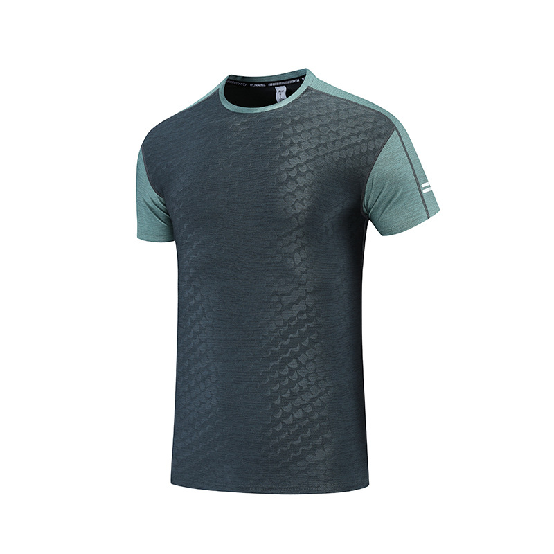 2022 de verano de moda transfronteriza impreso ropa de secado rápido de los hombres ligero transpirable más tamaño corriendo fitness cuello redondo Camiseta B