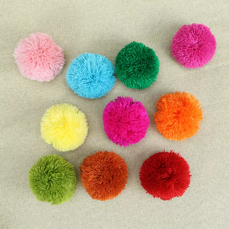 现货4cm5cm6cm腈纶毛球服饰辅料 帽子毛线球pompom球1-10cm可做
