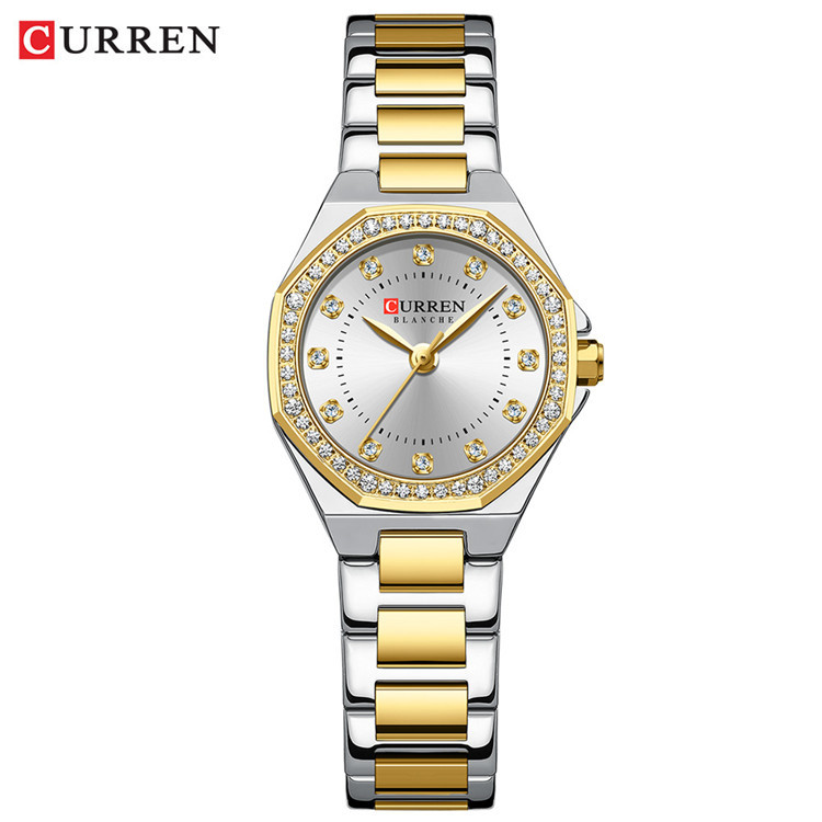 CURREN / CURREN 9100 moda minimalista hombre mujer casual reloj de diamantes disco hombre relojería