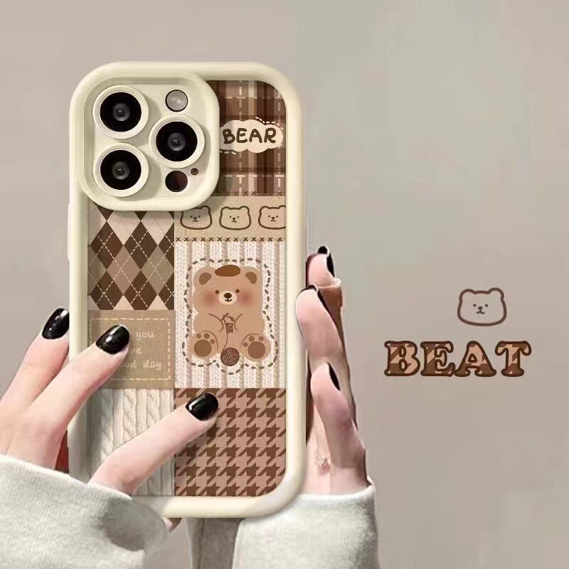 Sweater Bear Suitable for Apple 17Pro Personalized Iphone16Promax Phone Case Cartoon 14/13/X Niche