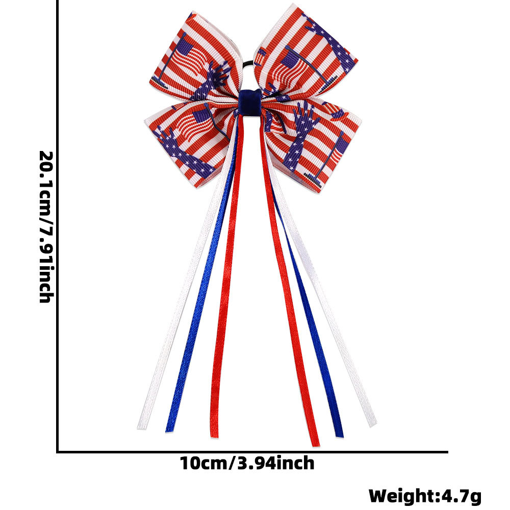 Nuevo Día de la Independencia Americana Bowknot Head Cuerda Estrella Bandera Estampado Día Nacional Tema Fiesta Decoración Cinta Anillo para el cabello image 10