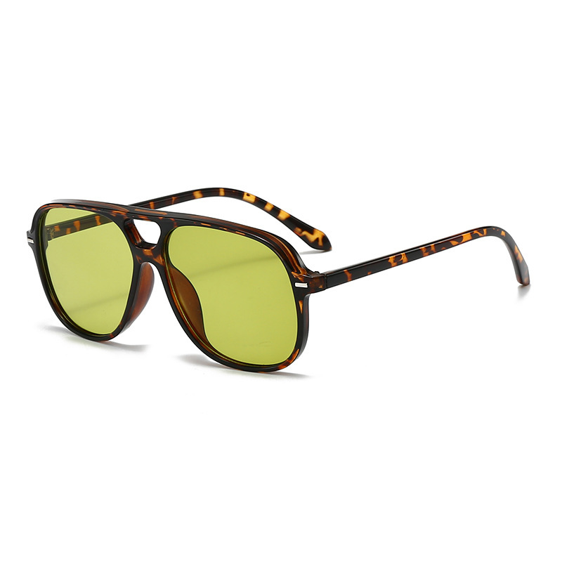欧美双梁太阳镜男时尚蛤蟆圆框墨镜跨境个性豹纹框眼镜sunglasses|undefined