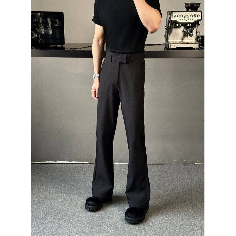Aixkom|Spring Style Slightly Flared Wide-Leg Suit Pants with Drape Effect, High-Waisted Slimming Straight-Leg Fashion Men's Cotton Pants Aixkom|Spring Style Slightly Flared Wide-Leg Suit Pants with Drape Effect, High-Waisted Slimming Straight-Leg Fashion Men's Cotton Pants