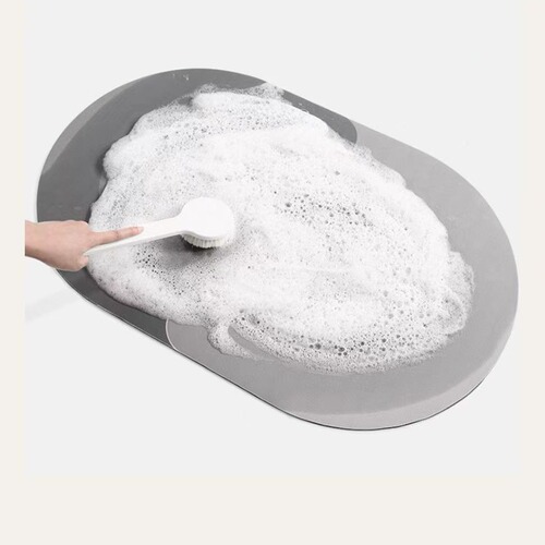 American-style floral diatomaceous earth mat for home use, bathroom and toilet door, fresh flower pattern, anti-slip and water-absorbent foot mat