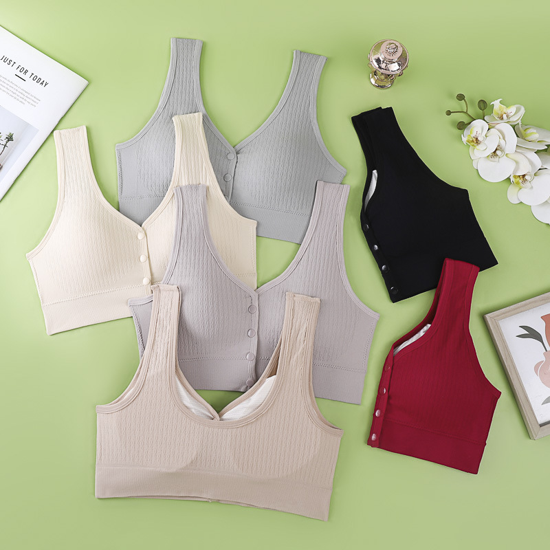 프론트 버클 트레이스리스 어머니 속옷 여성의 Rimless Push-up Breathable Anti-sagging Beautiful Back Comfortable Vest Bra Bra Bra