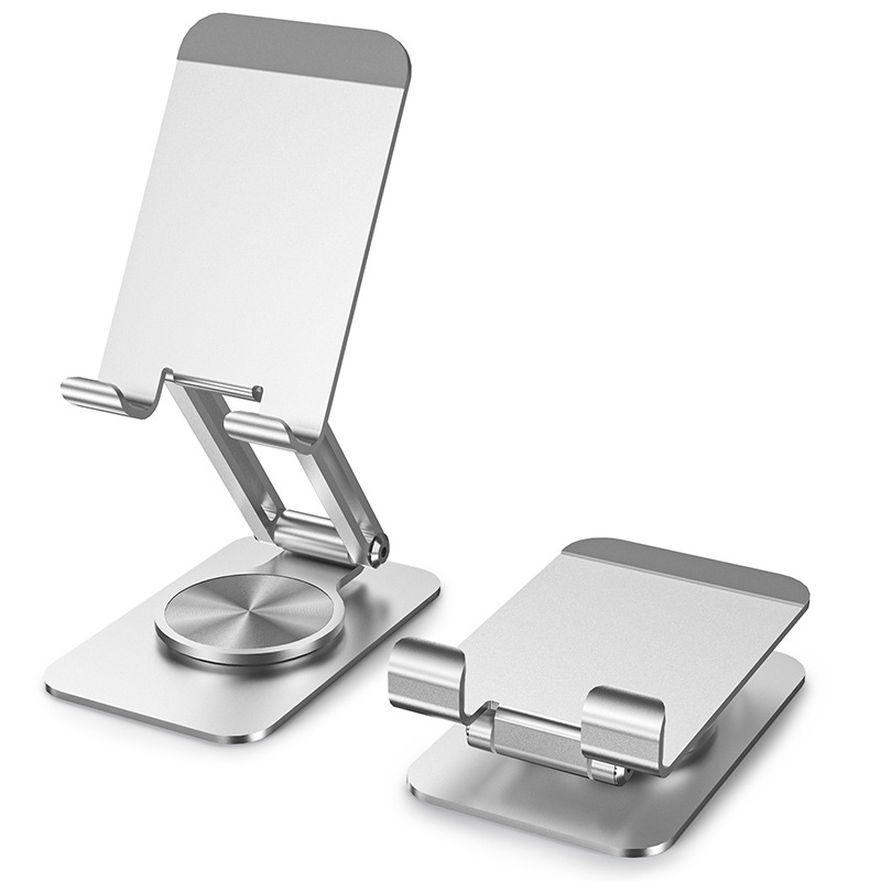 Nuevo soporte de teléfono móvil de aleación de aluminio Escritorio 360 ° giratorio retráctil portátil escritorio perezoso tableta soporte en vivo