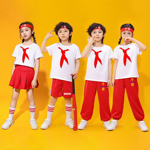 红领巾升国旗幼儿园小学生合唱演出服红歌比赛服装毕业表演服套装