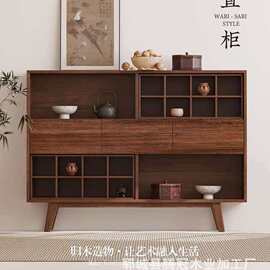 老榆木玄关博古架中古多宝阁展示架定 制复古茶室置物架客厅收纳