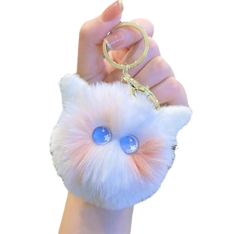 かわいい赤面猫ボールキーホルダーぬいぐるみランドセルペンダント女性人形絶妙な人形ペンダントアクセサリー|undefined