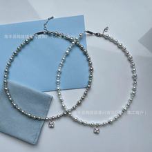 HEFANG何方气泡方糖项链简约气质轻奢优雅珍珠锁骨链高版精工
