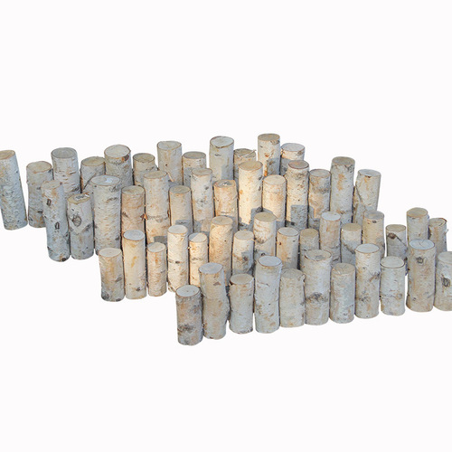 European-style yard wall guardrail fence outdoor outdoor garden flower bed fence log birch wood pile fence railing