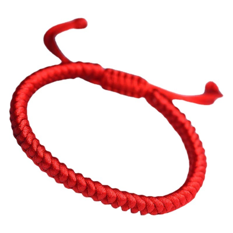 Оптовые продажи плетеных браслетов ручной работы в стиле знаменитостей, браслетов из красной веревки с бриллиантовым узлом, парных браслетов из красной веревки с символикой знака зодиака.