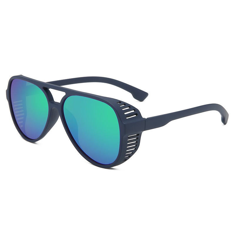 Punk fashion sunglasses, personalized sunglasses, double beam glasses, dazzling reflections_voghion.com