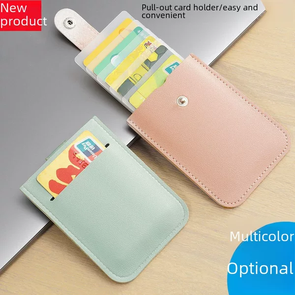 Pull-Out Multi-Card Slot Id Card Holder, Access Card, Id Card, Bank Card Anti-Degaussing Convenient Storage Card Case Card Holder