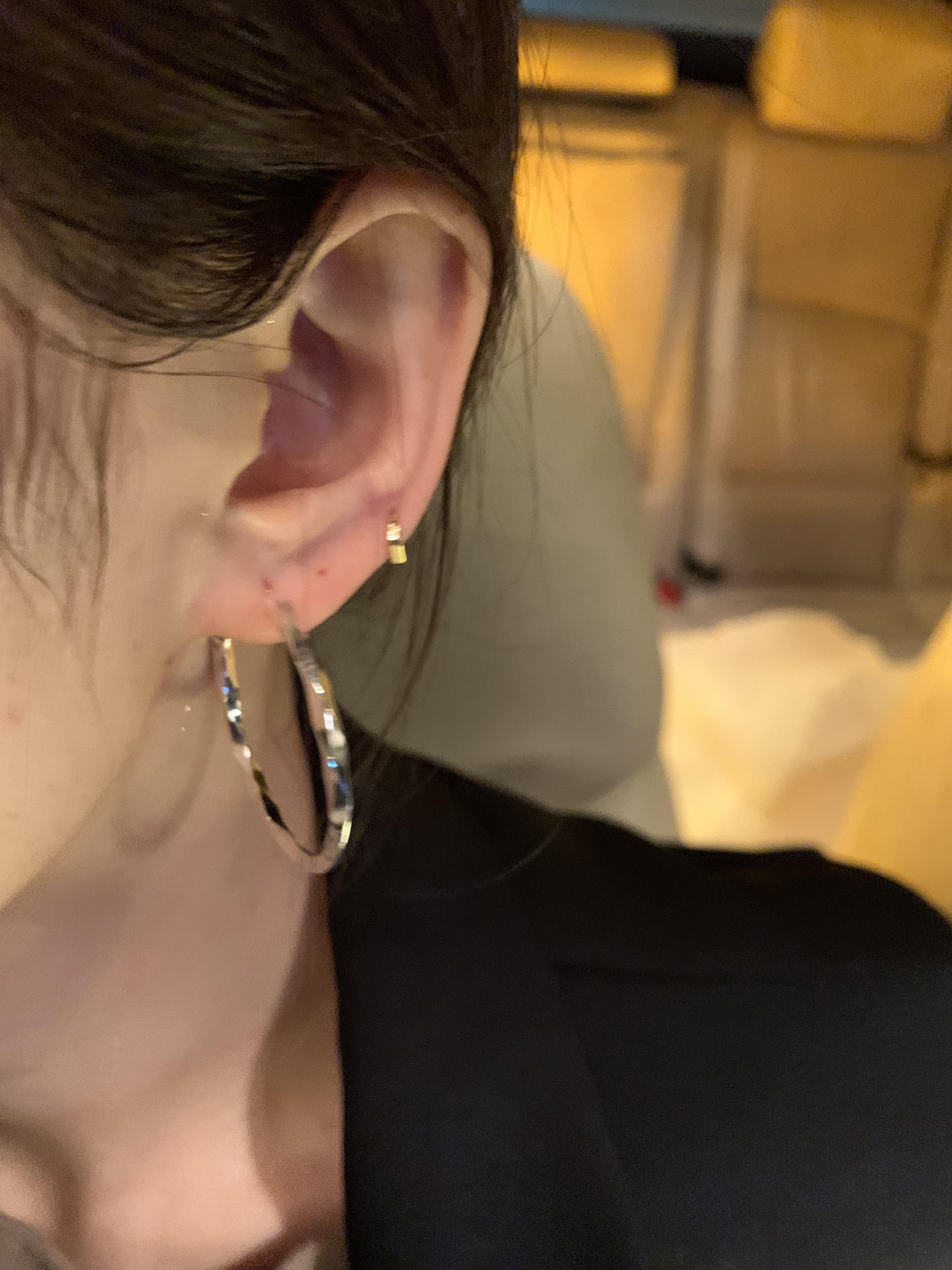 素圈圈大圆脸适合的耳环女小众时尚气质耳钉冷淡风气质方圆脸耳饰