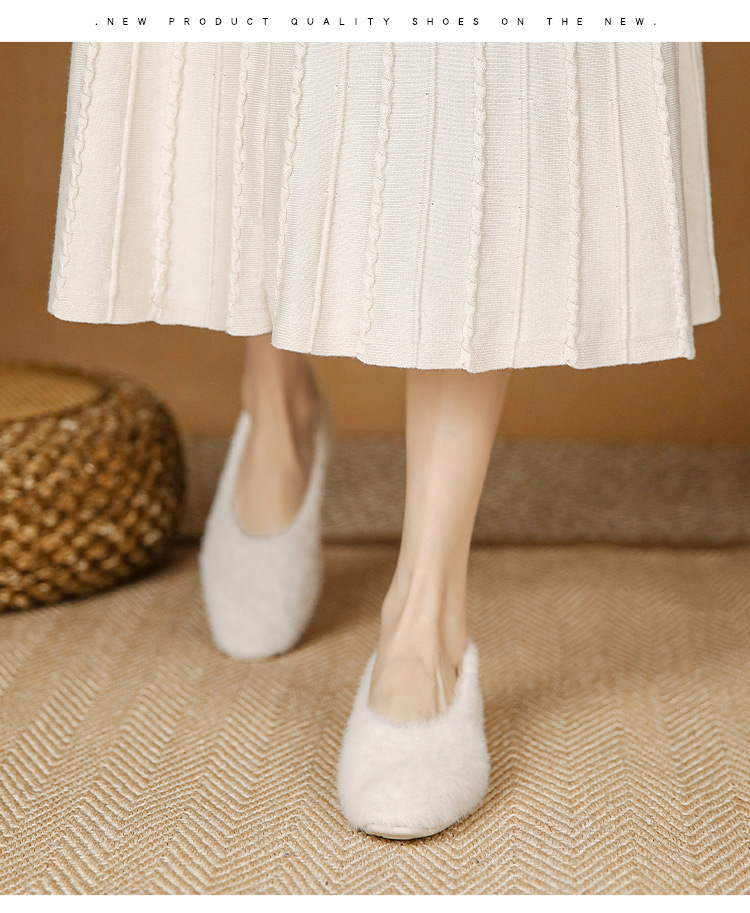 Scarpe basse in cotone da donna calde morbide invernali_voghion.com