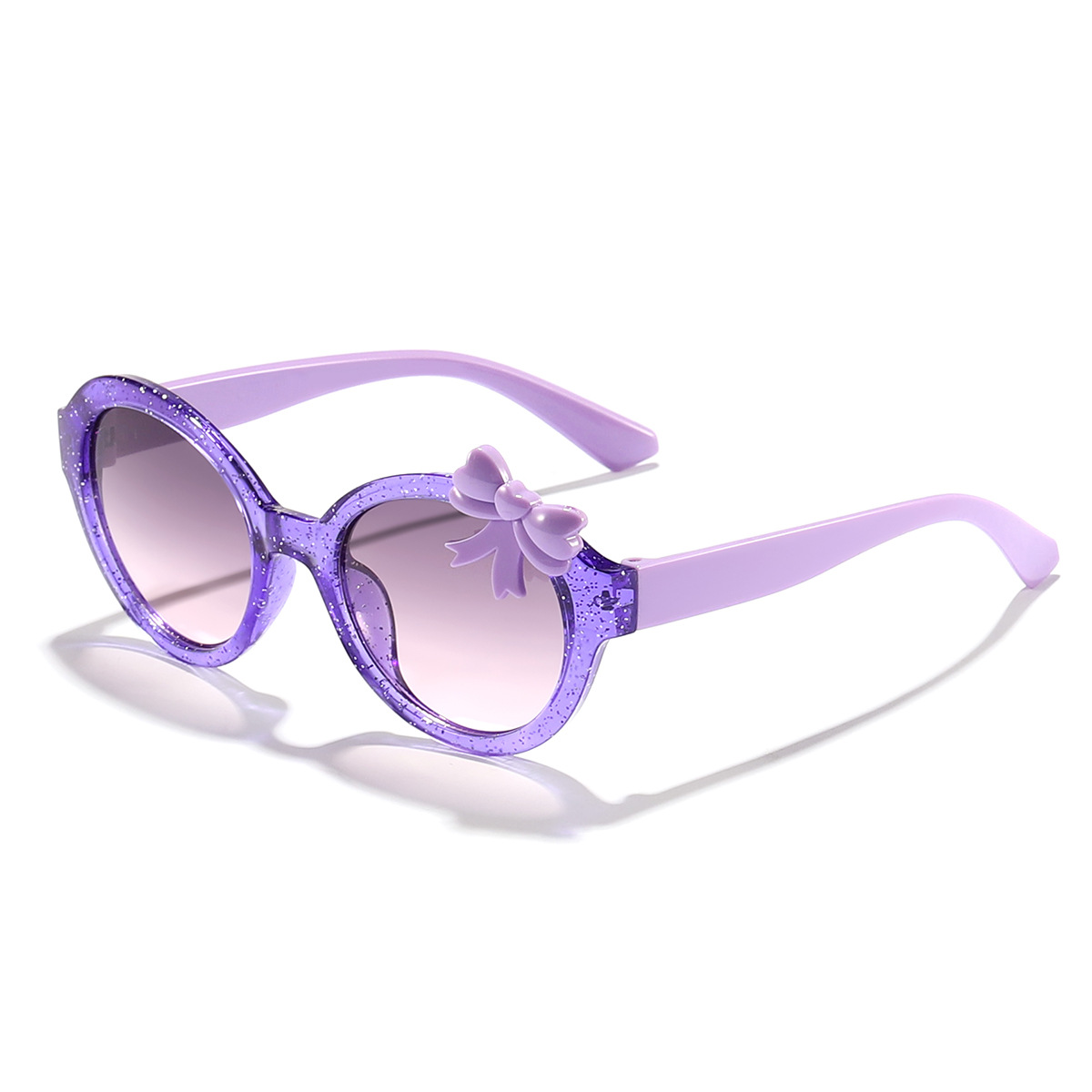 Nuevas gafas de sol transfronterizas de color caramelo con lazo, linda tendencia para bebés, gafas de sol para exteriores con marco redondo de moda