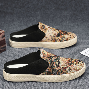 2025 Colorful Knitted Half-Slip Casual Shoes Summer Outdoor Fashion Versatile Closed-Toe Slippers Daily Simple Lightweight Slippers
