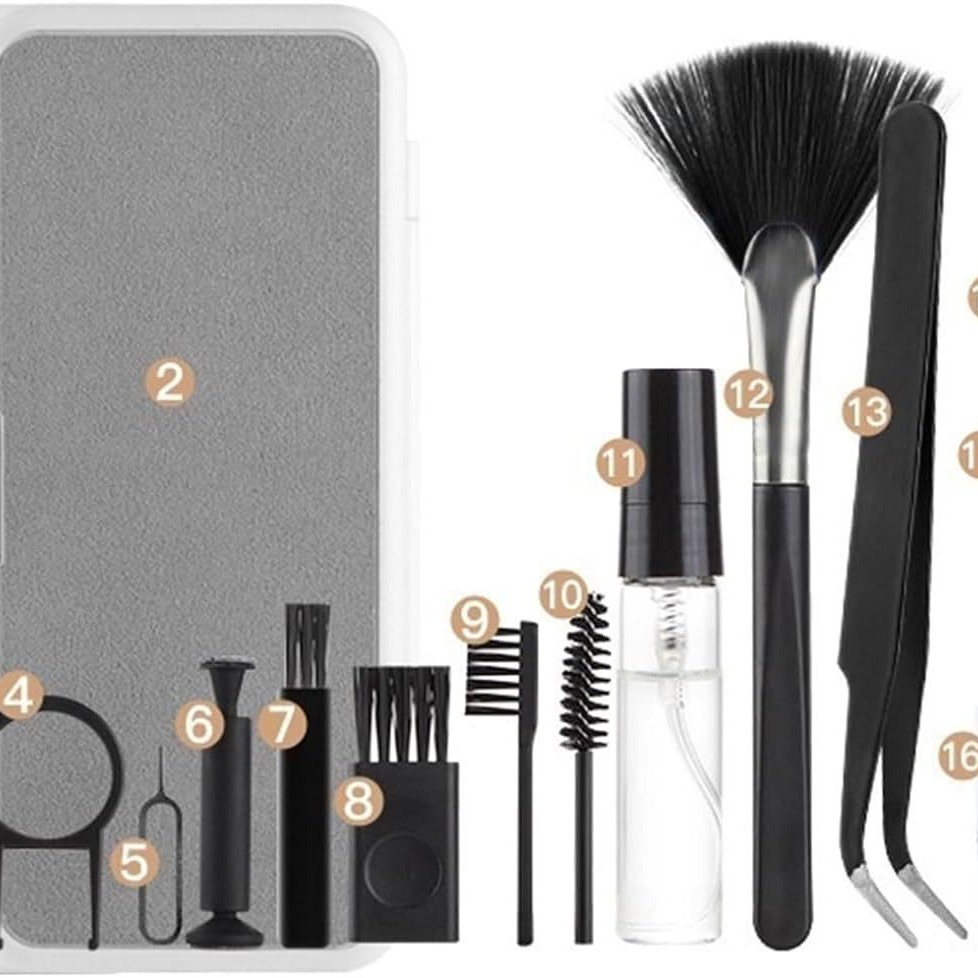 Auricular limpieza pluma caliente transfronteriza 18-en-1 traje de limpieza en stock teléfono móvil ordenador teclado cepillo de limpieza traje