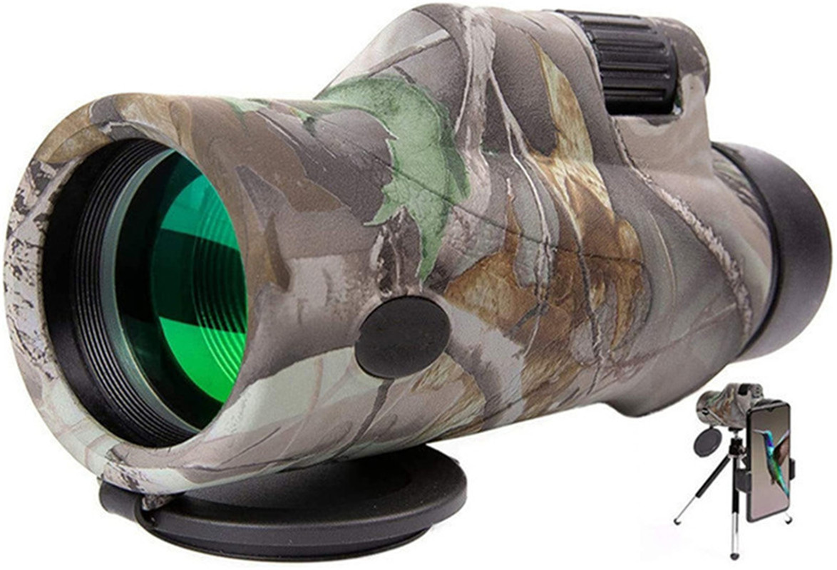 Single Binoculars 12X42 High Power Single Binoculars Hunting Sightseeing Bird Watching Camping Travel Outdoor Camouflage